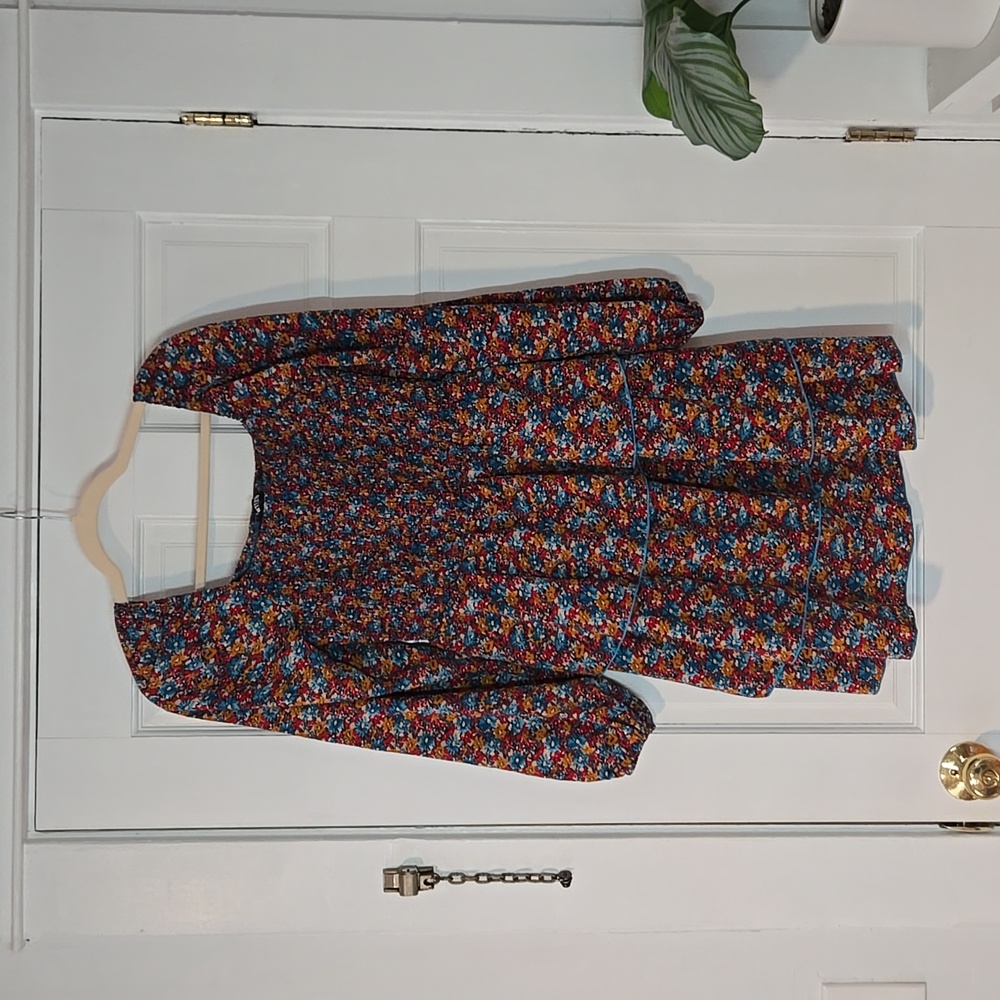 BTFBM Smocked Long Sleeve Floral Ruffle Dress - Picture 6 of 8